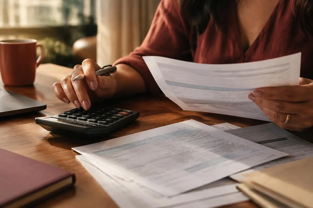 Documentos e calculadora ajudam a conferir as mensalidades do plano.